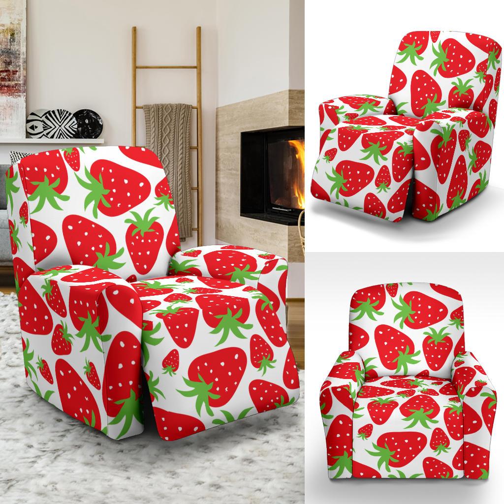 Strawberry Pattern Print Design SB01 Recliner Slipcover-JORJUNE.COM