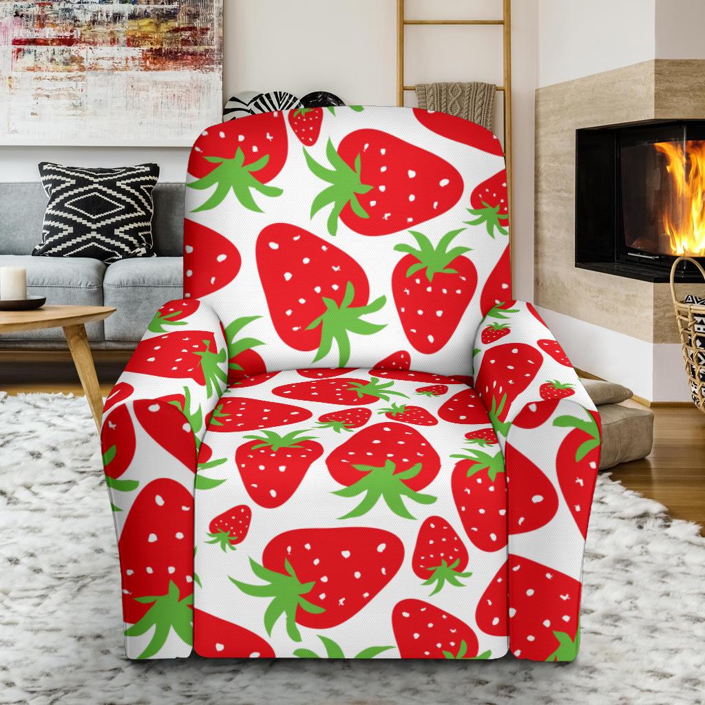Strawberry Pattern Print Design SB01 Recliner Slipcover-JORJUNE.COM