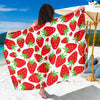 Strawberry Pattern Print Design SB01 Sarong Pareo Wrap-JORJUNE.COM