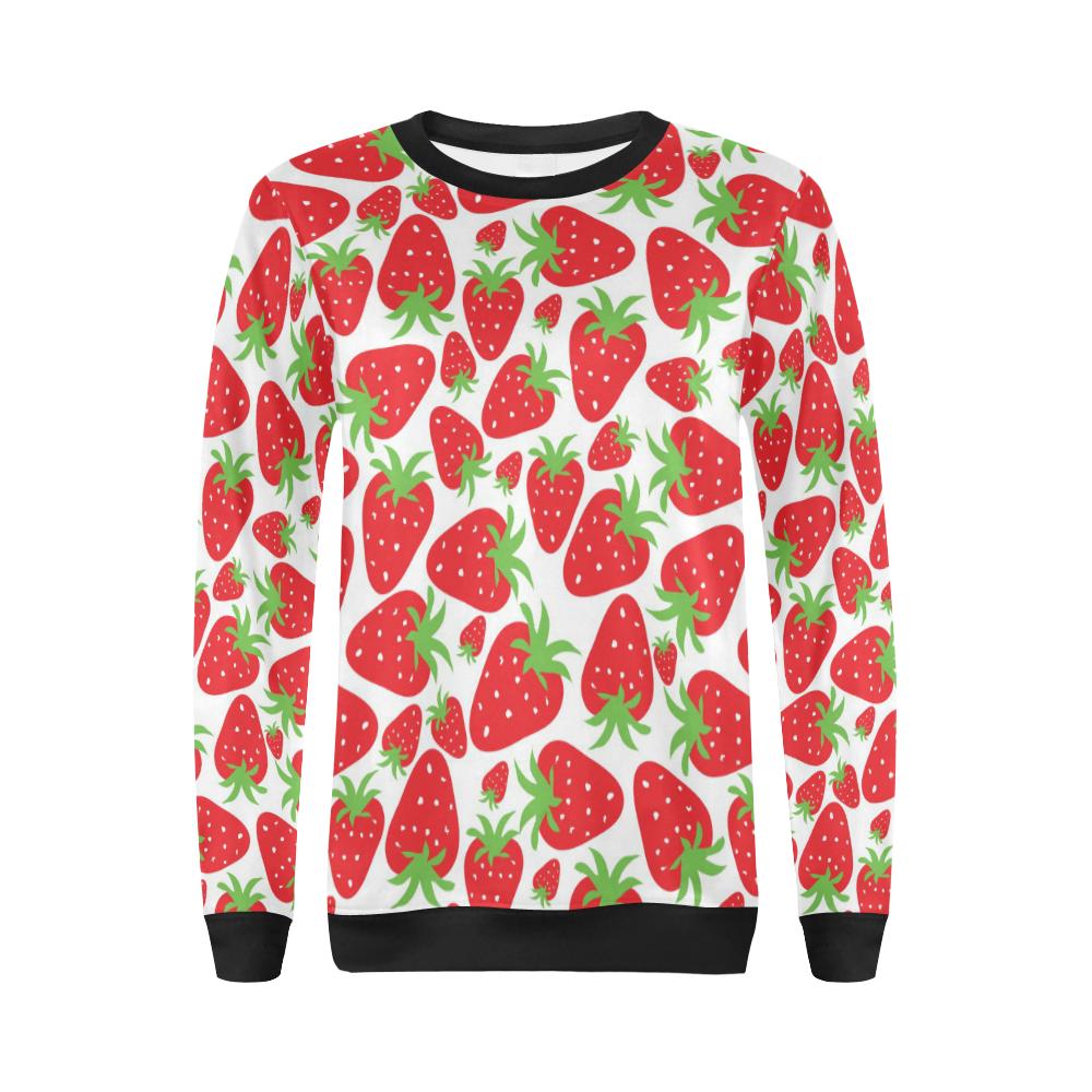 Strawberry Pattern Print Design SB01 Women Long Sleeve Sweatshirt-JorJune