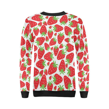 Strawberry Pattern Print Design SB01 Women Long Sleeve Sweatshirt-JorJune