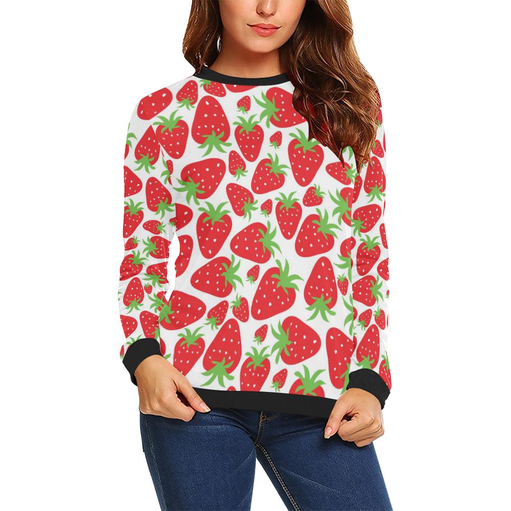 Strawberry Pattern Print Design SB01 Women Long Sleeve Sweatshirt-JorJune