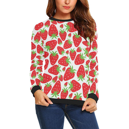 Strawberry Pattern Print Design SB01 Women Long Sleeve Sweatshirt-JorJune