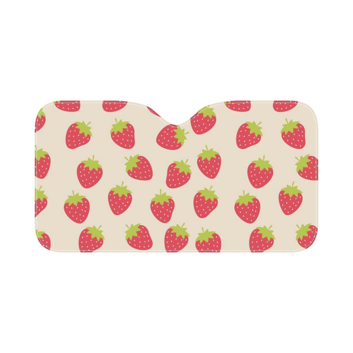 Strawberry Pattern Print Design SB02 Car Sun Shade-JorJune