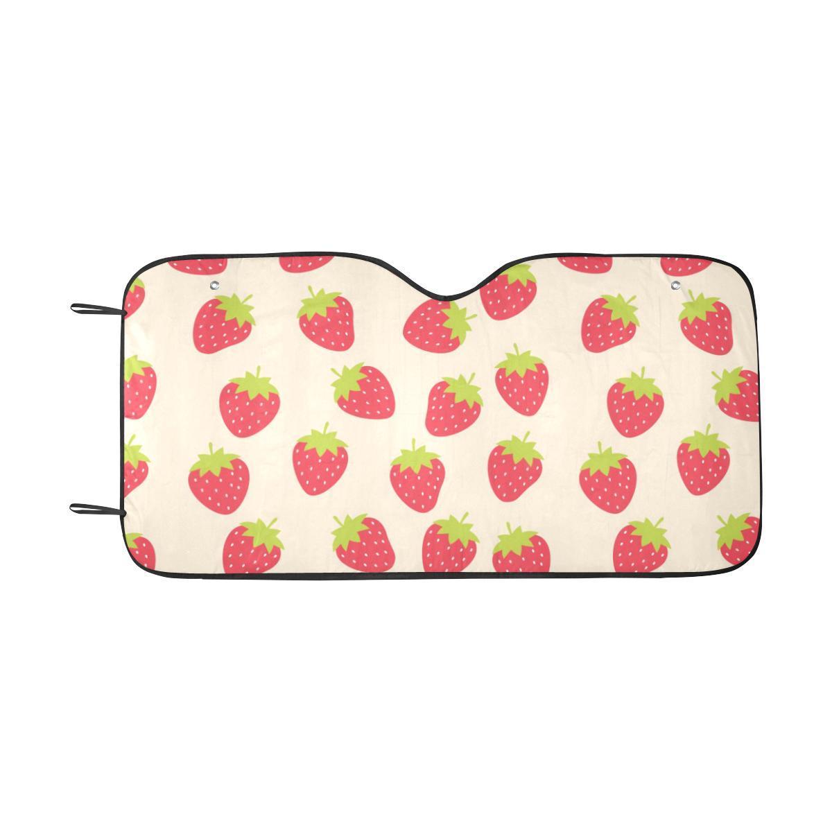 Strawberry Pattern Print Design SB02 Car Sun Shade-JorJune