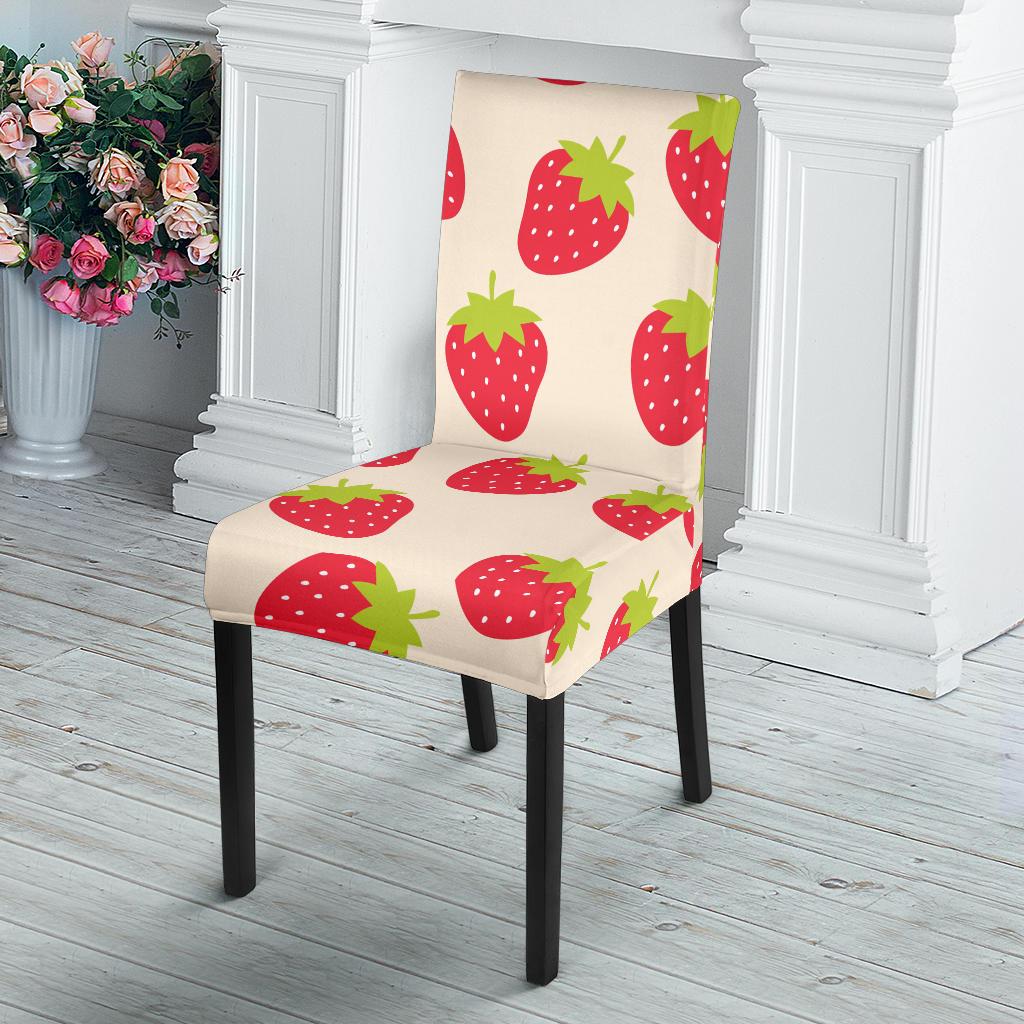 Strawberry Pattern Print Design SB02 Dining Chair Slipcover-JORJUNE.COM