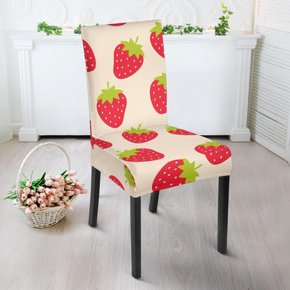 Strawberry Pattern Print Design SB02 Dining Chair Slipcover-JORJUNE.COM