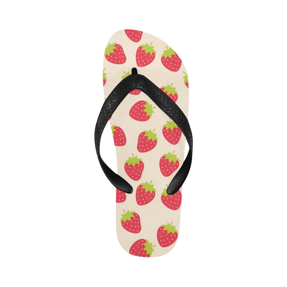 Strawberry Pattern Print Design SB02 Flip Flops-JorJune