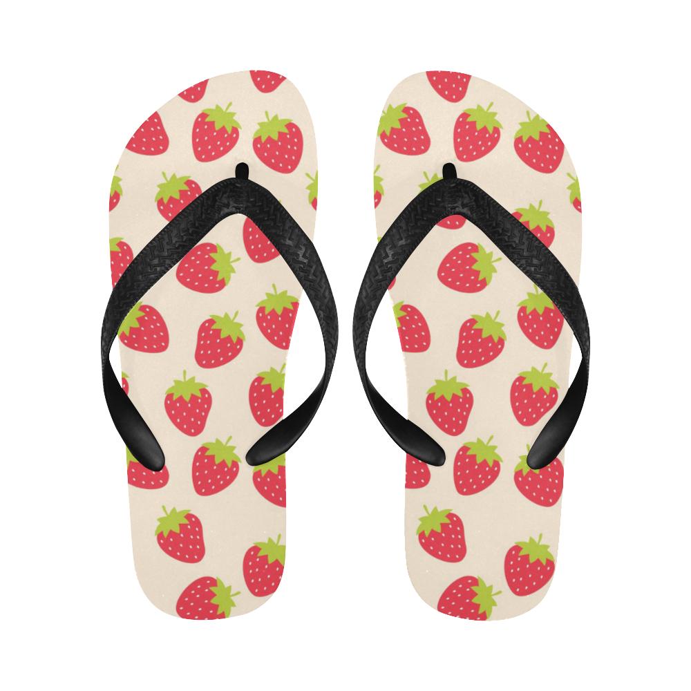 Strawberry Pattern Print Design SB02 Flip Flops-JorJune