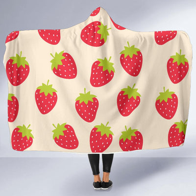 Strawberry Pattern Print Design SB02 Hooded Blanket-JORJUNE.COM