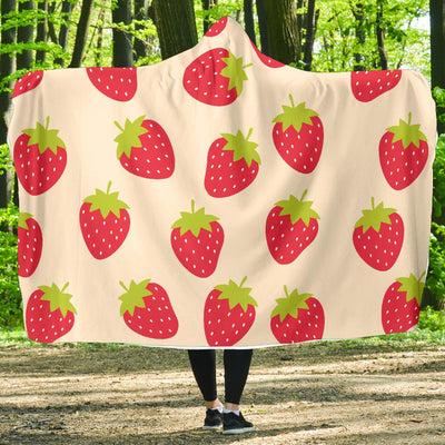 Strawberry Pattern Print Design SB02 Hooded Blanket-JORJUNE.COM
