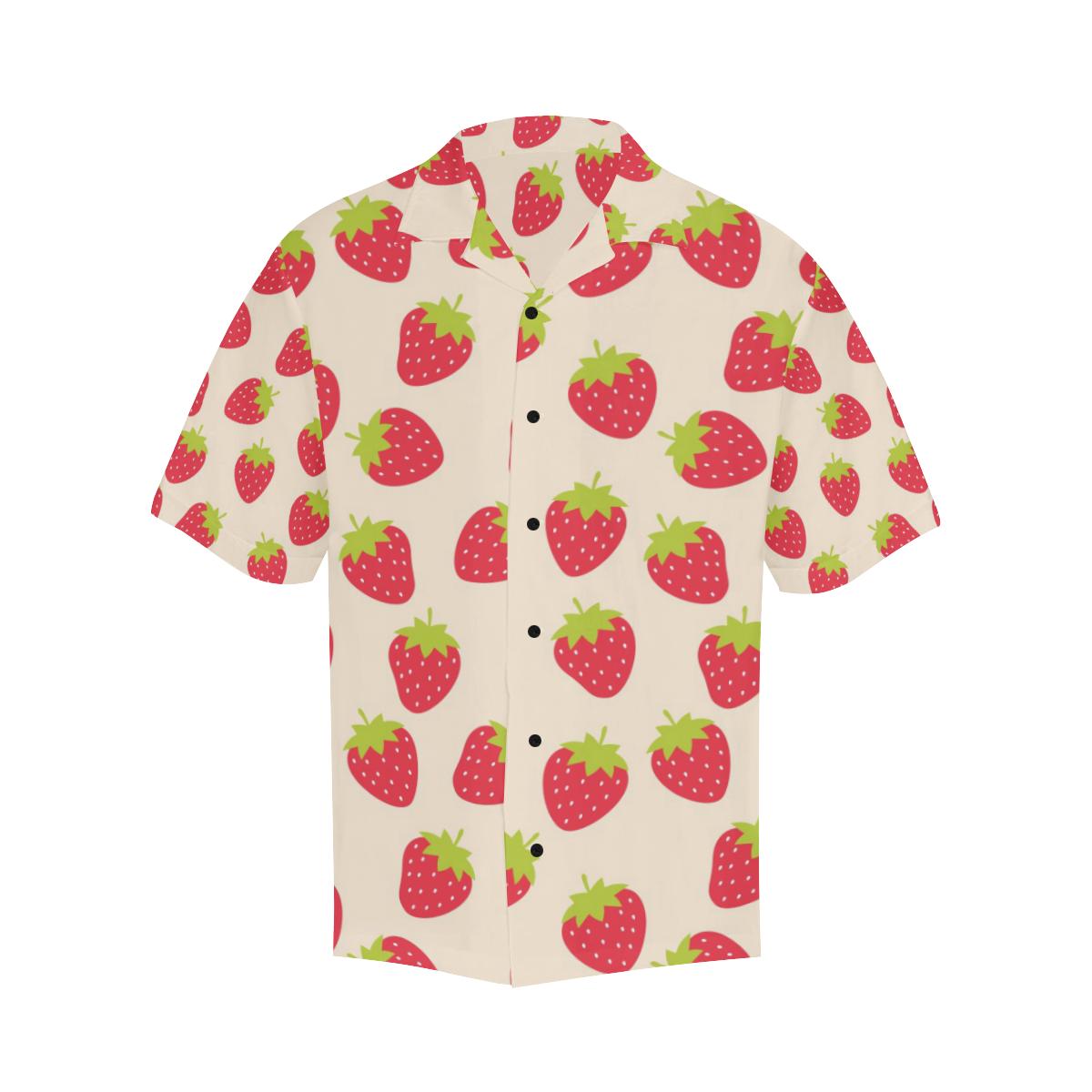 Strawberry Pattern Print Design SB02 Men Hawaiian Shirt-JorJune