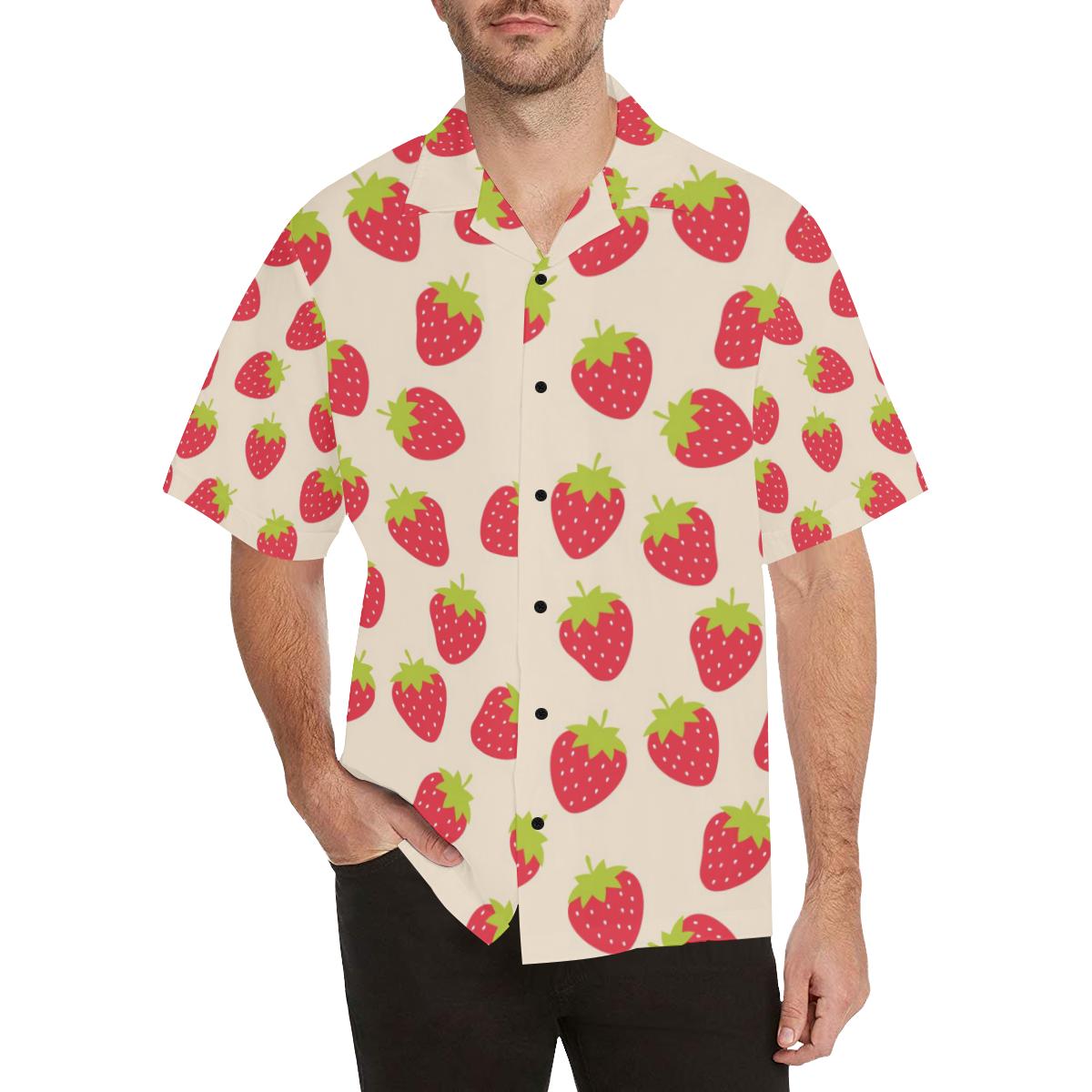 Strawberry Pattern Print Design SB02 Men Hawaiian Shirt-JorJune