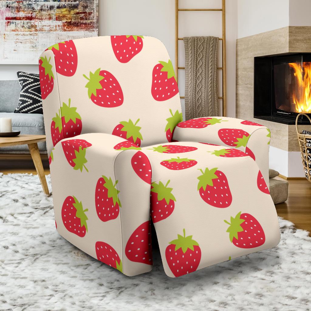Strawberry Pattern Print Design SB02 Recliner Slipcover-JORJUNE.COM