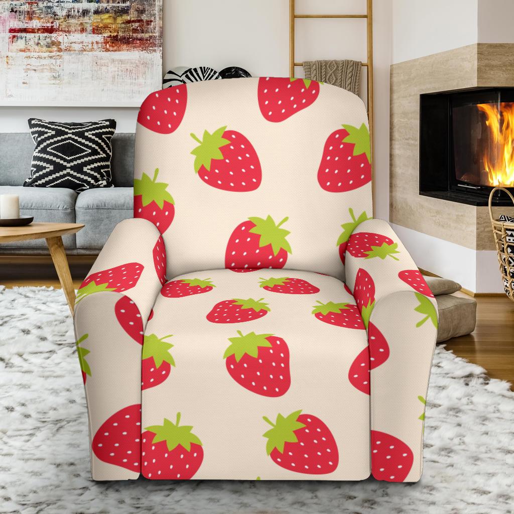 Strawberry Pattern Print Design SB02 Recliner Slipcover-JORJUNE.COM