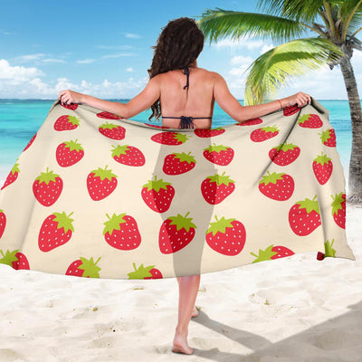 Strawberry Pattern Print Design SB02 Sarong Pareo Wrap-JORJUNE.COM