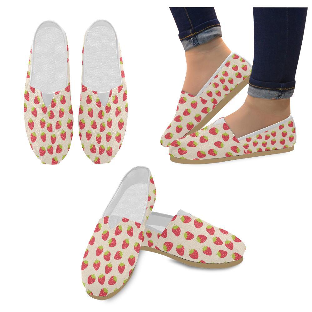 Strawberry Pattern Print Design SB02 Women Casual Shoes-JorJune.com
