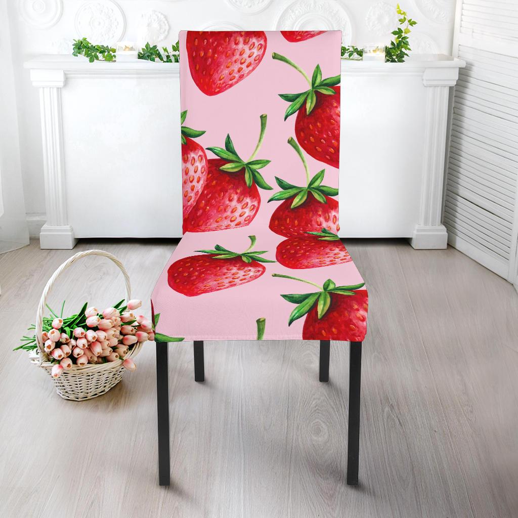 Strawberry Pattern Print Design SB03 Dining Chair Slipcover-JORJUNE.COM