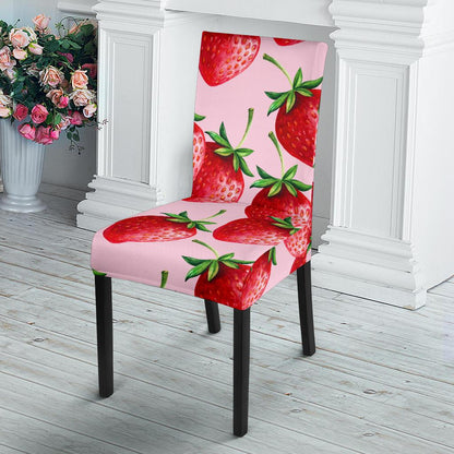 Strawberry Pattern Print Design SB03 Dining Chair Slipcover-JORJUNE.COM