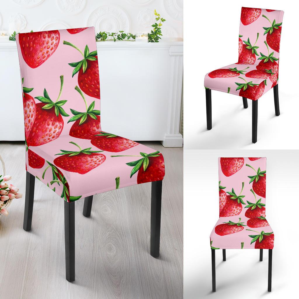 Strawberry Pattern Print Design SB03 Dining Chair Slipcover-JORJUNE.COM