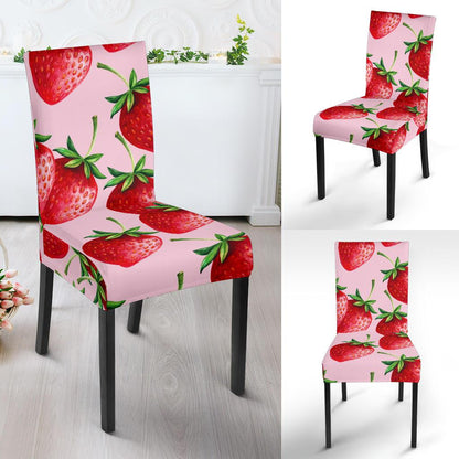 Strawberry Pattern Print Design SB03 Dining Chair Slipcover-JORJUNE.COM