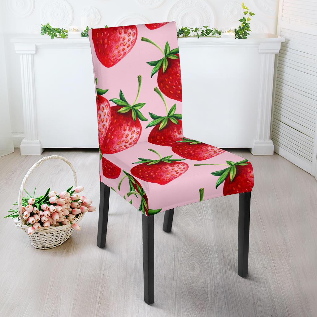 Strawberry Pattern Print Design SB03 Dining Chair Slipcover-JORJUNE.COM