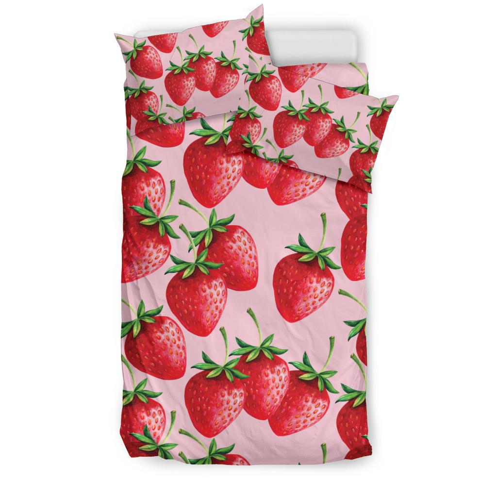 Strawberry Pattern Print Design SB03 Duvet Cover Bedding Set-JORJUNE.COM