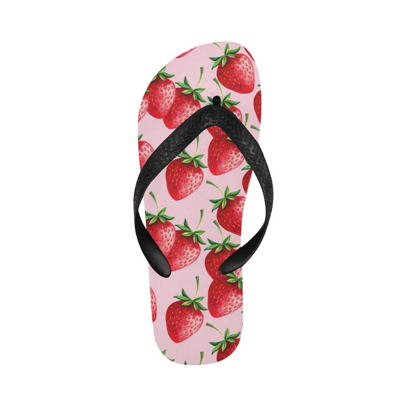 Strawberry Pattern Print Design SB03 Flip Flops-JorJune