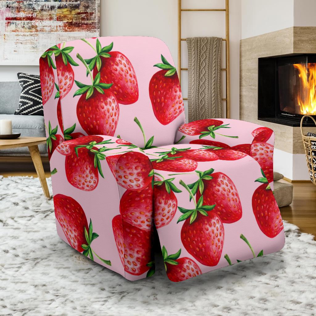 Strawberry Pattern Print Design SB03 Recliner Slipcover-JORJUNE.COM