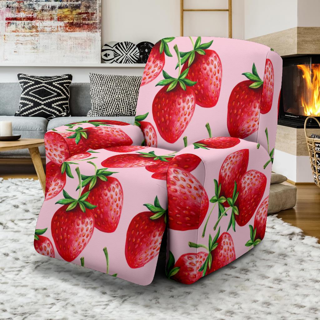 Strawberry Pattern Print Design SB03 Recliner Slipcover-JORJUNE.COM