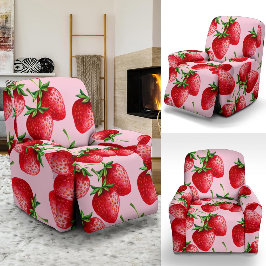 Strawberry Pattern Print Design SB03 Recliner Slipcover-JORJUNE.COM
