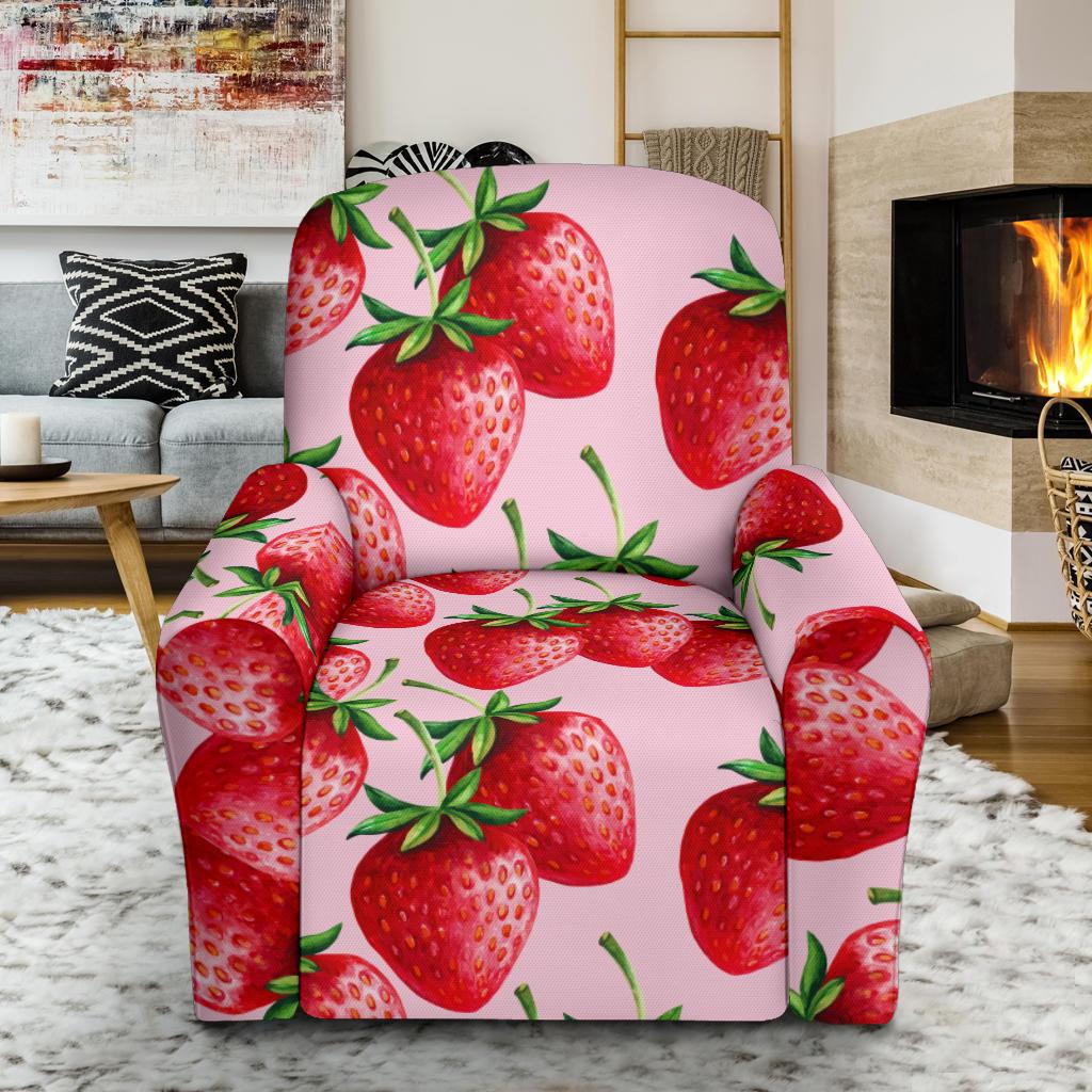 Strawberry Pattern Print Design SB03 Recliner Slipcover-JORJUNE.COM