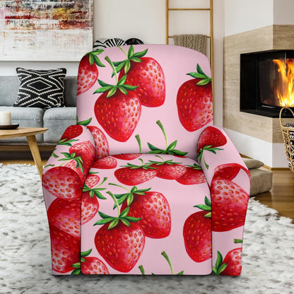 Strawberry Pattern Print Design SB03 Recliner Slipcover-JORJUNE.COM