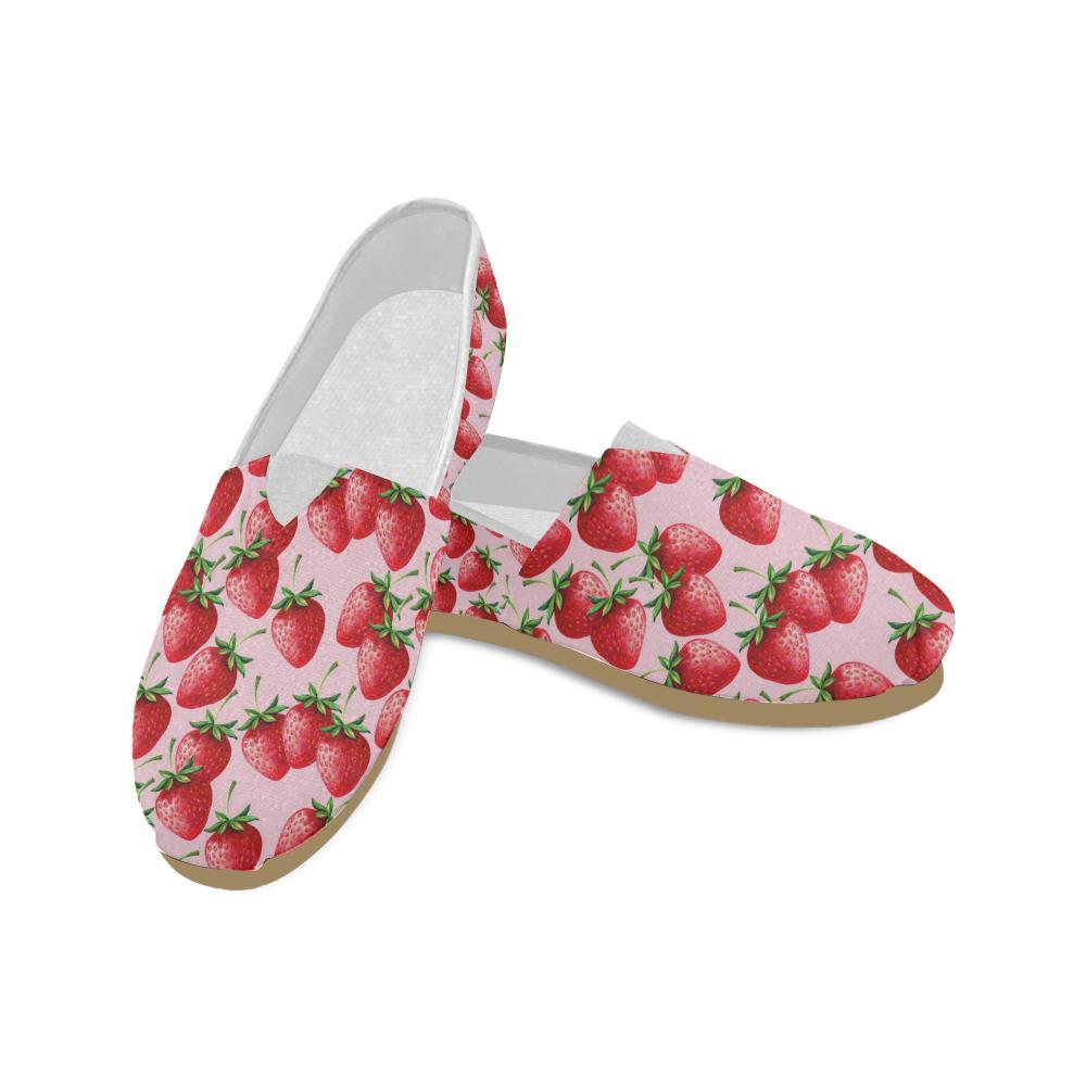 Strawberry Pattern Print Design SB03 Women Casual Shoes-JorJune.com