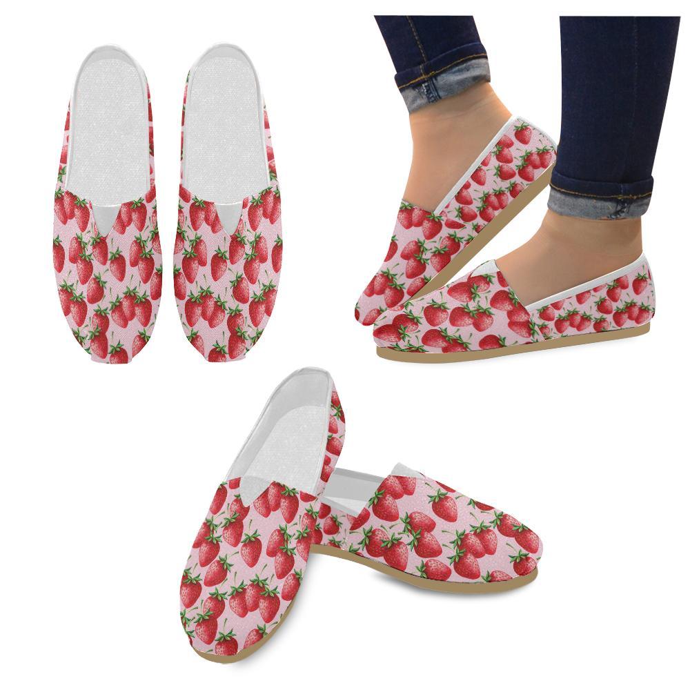 Strawberry Pattern Print Design SB03 Women Casual Shoes-JorJune.com