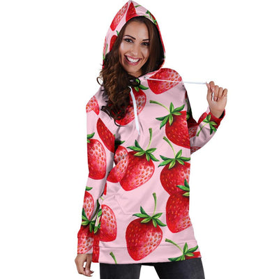 Strawberry Pattern Print Design SB03 Women Hoodie Dress