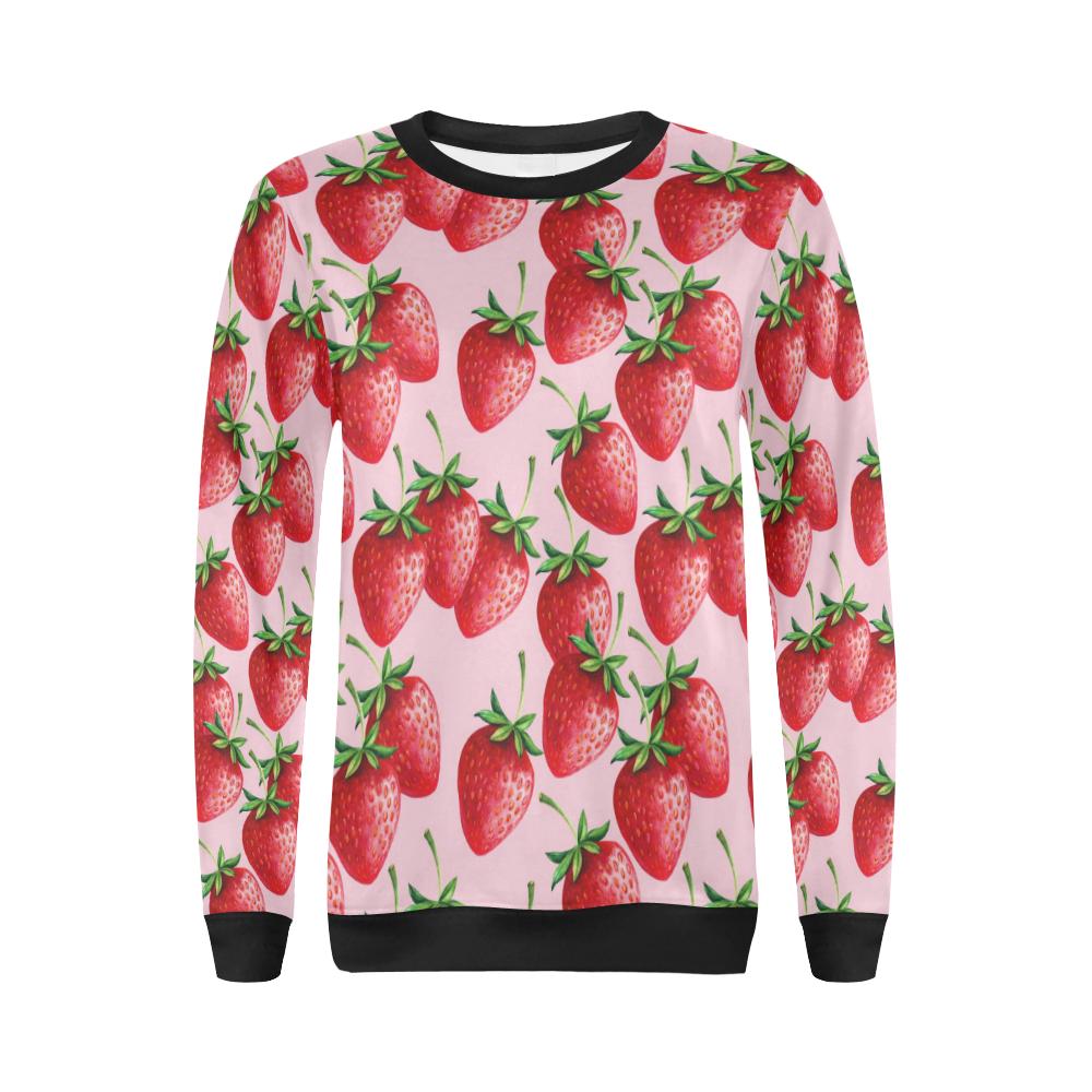Strawberry Pattern Print Design SB03 Women Long Sleeve Sweatshirt-JorJune