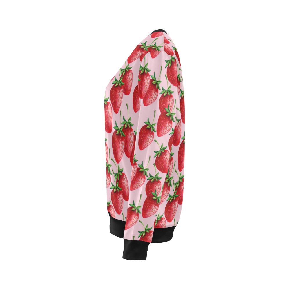 Strawberry Pattern Print Design SB03 Women Long Sleeve Sweatshirt-JorJune