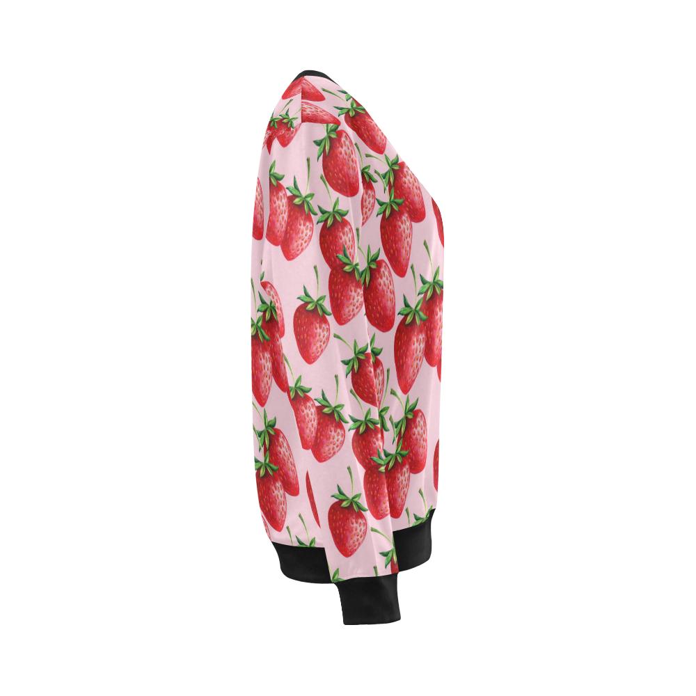 Strawberry Pattern Print Design SB03 Women Long Sleeve Sweatshirt-JorJune