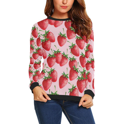 Strawberry Pattern Print Design SB03 Women Long Sleeve Sweatshirt-JorJune