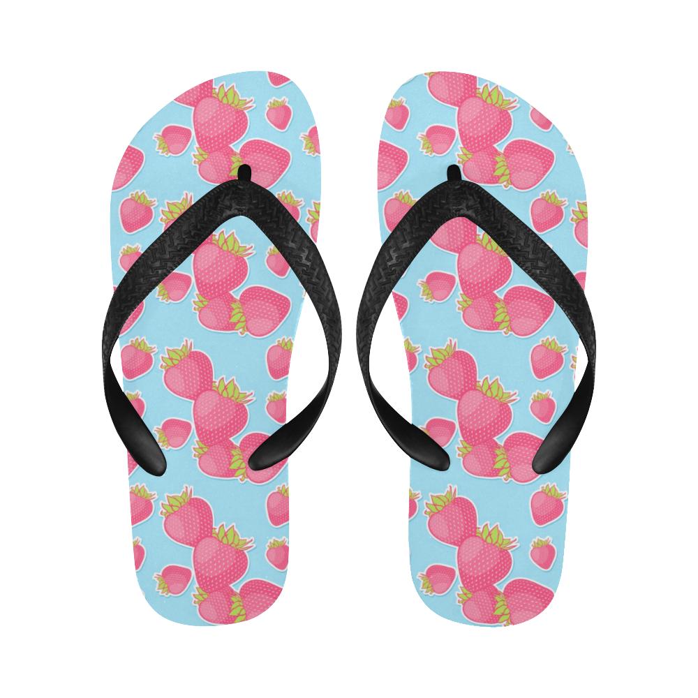 Strawberry Pattern Print Design SB04 Flip Flops-JorJune