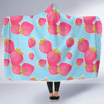 Strawberry Pattern Print Design SB04 Hooded Blanket-JORJUNE.COM