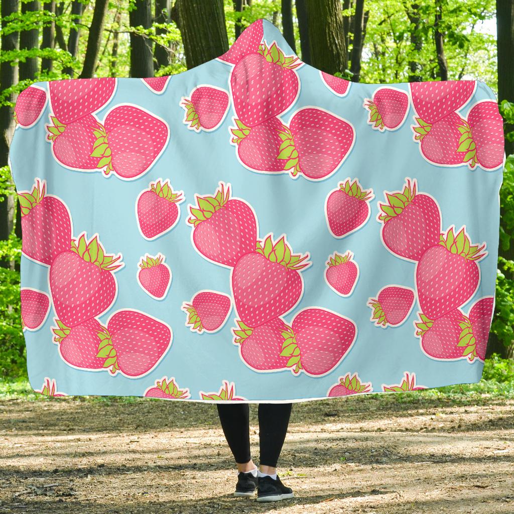 Strawberry Pattern Print Design SB04 Hooded Blanket-JORJUNE.COM