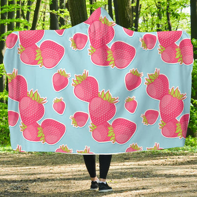 Strawberry Pattern Print Design SB04 Hooded Blanket-JORJUNE.COM