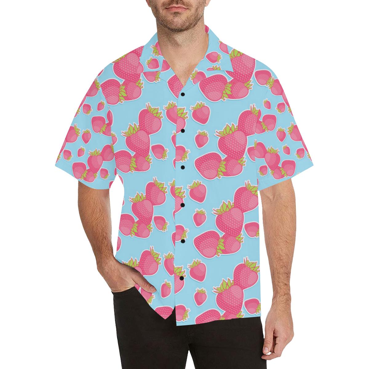 Strawberry Pattern Print Design SB04 Men Hawaiian Shirt-JorJune