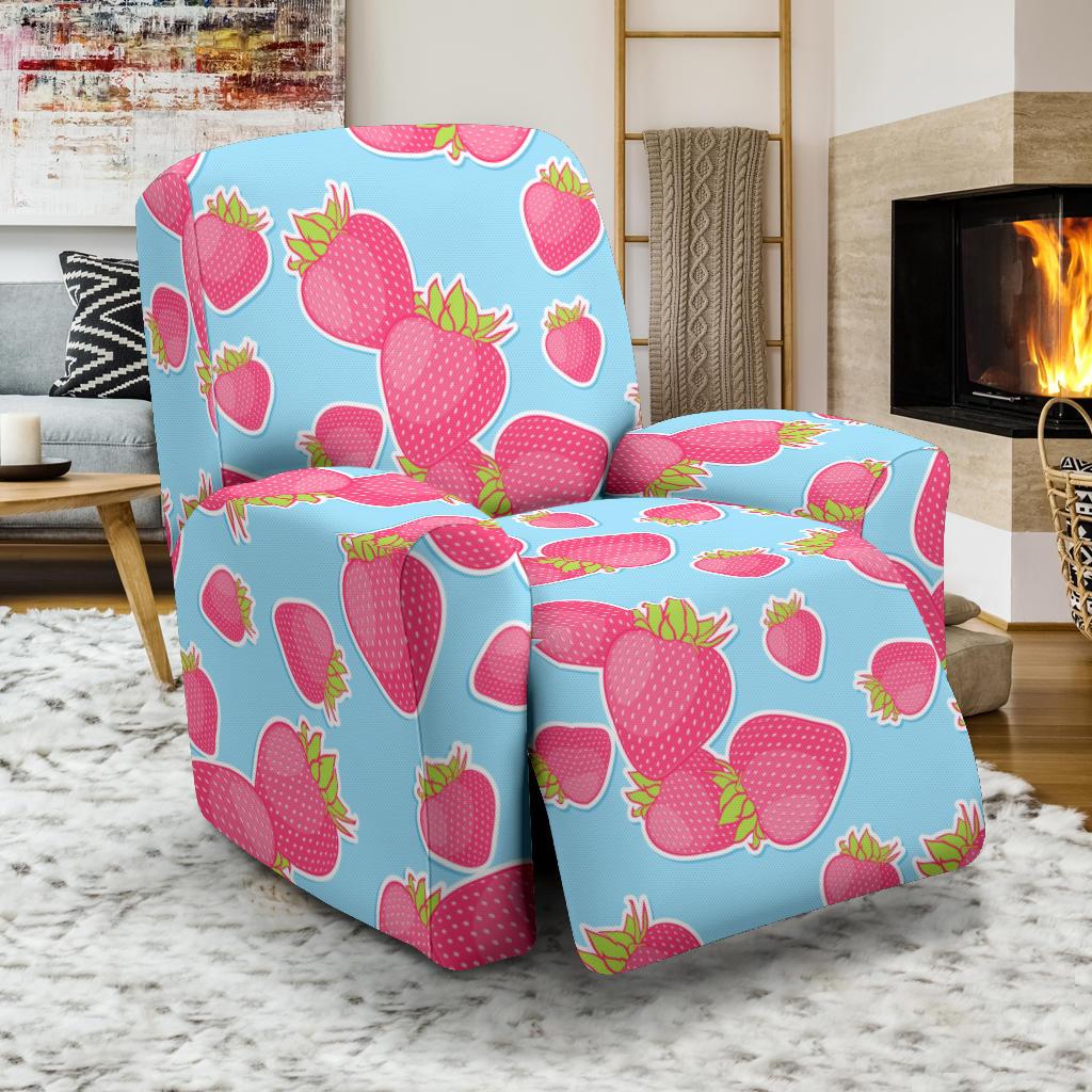 Strawberry Pattern Print Design SB04 Recliner Slipcover-JORJUNE.COM