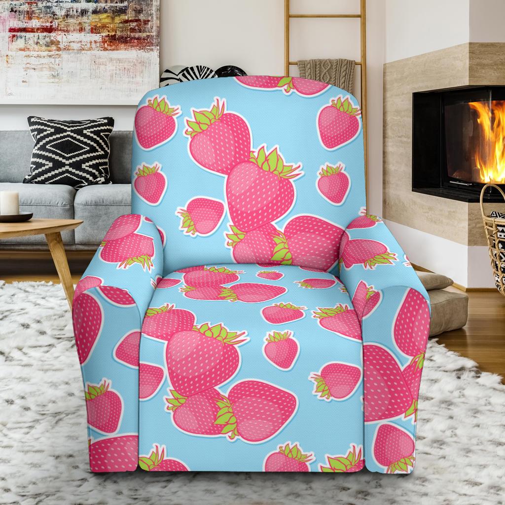 Strawberry Pattern Print Design SB04 Recliner Slipcover-JORJUNE.COM