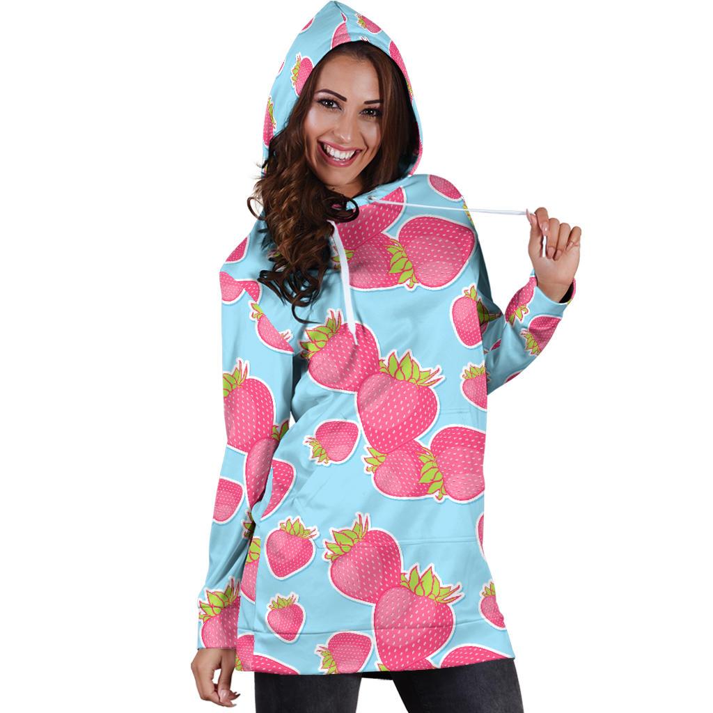 Strawberry Pattern Print Design SB04 Women Hoodie Dress