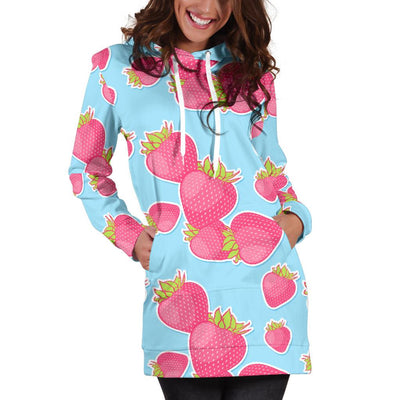 Strawberry Pattern Print Design SB04 Women Hoodie Dress