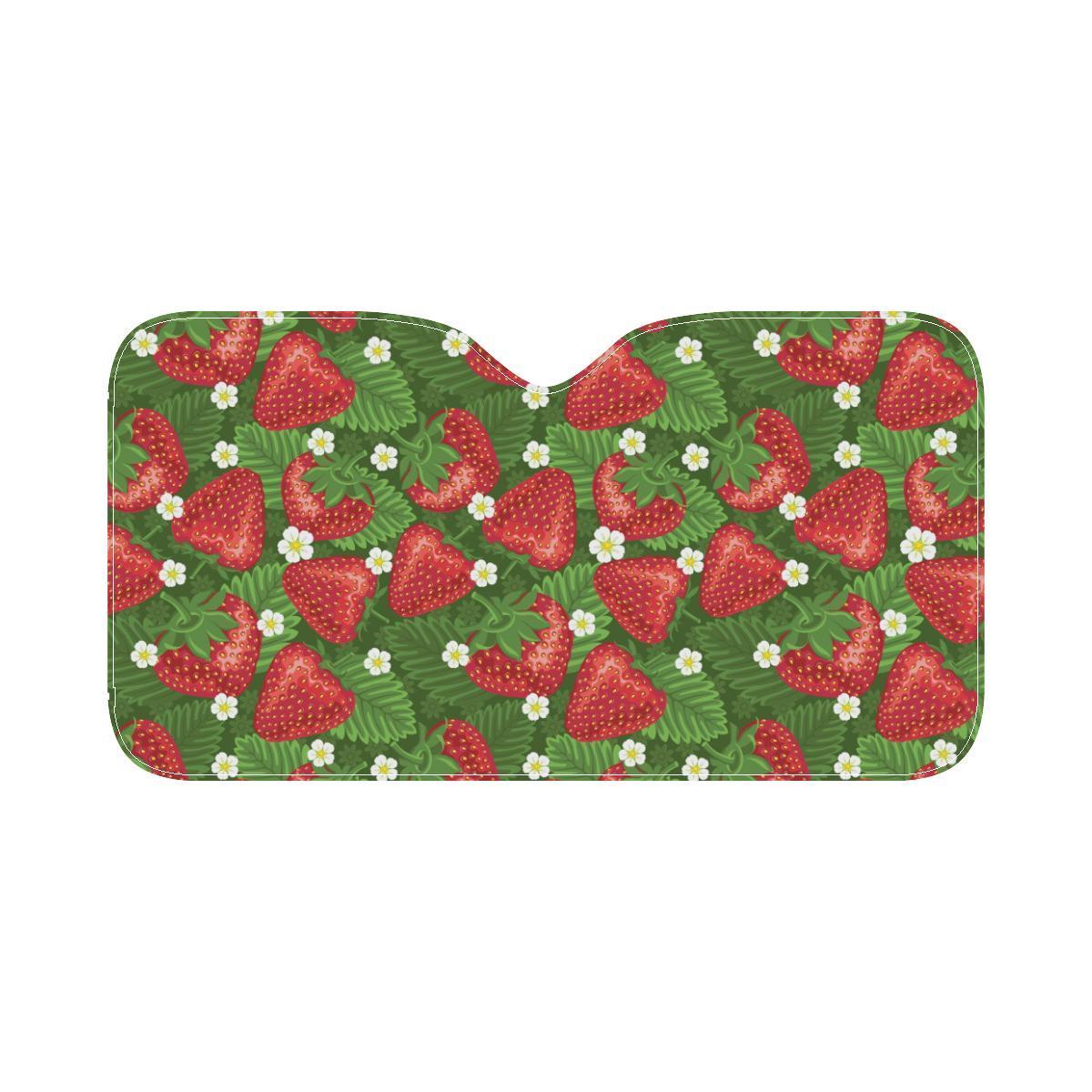 Strawberry Pattern Print Design SB05 Car Sun Shade-JorJune